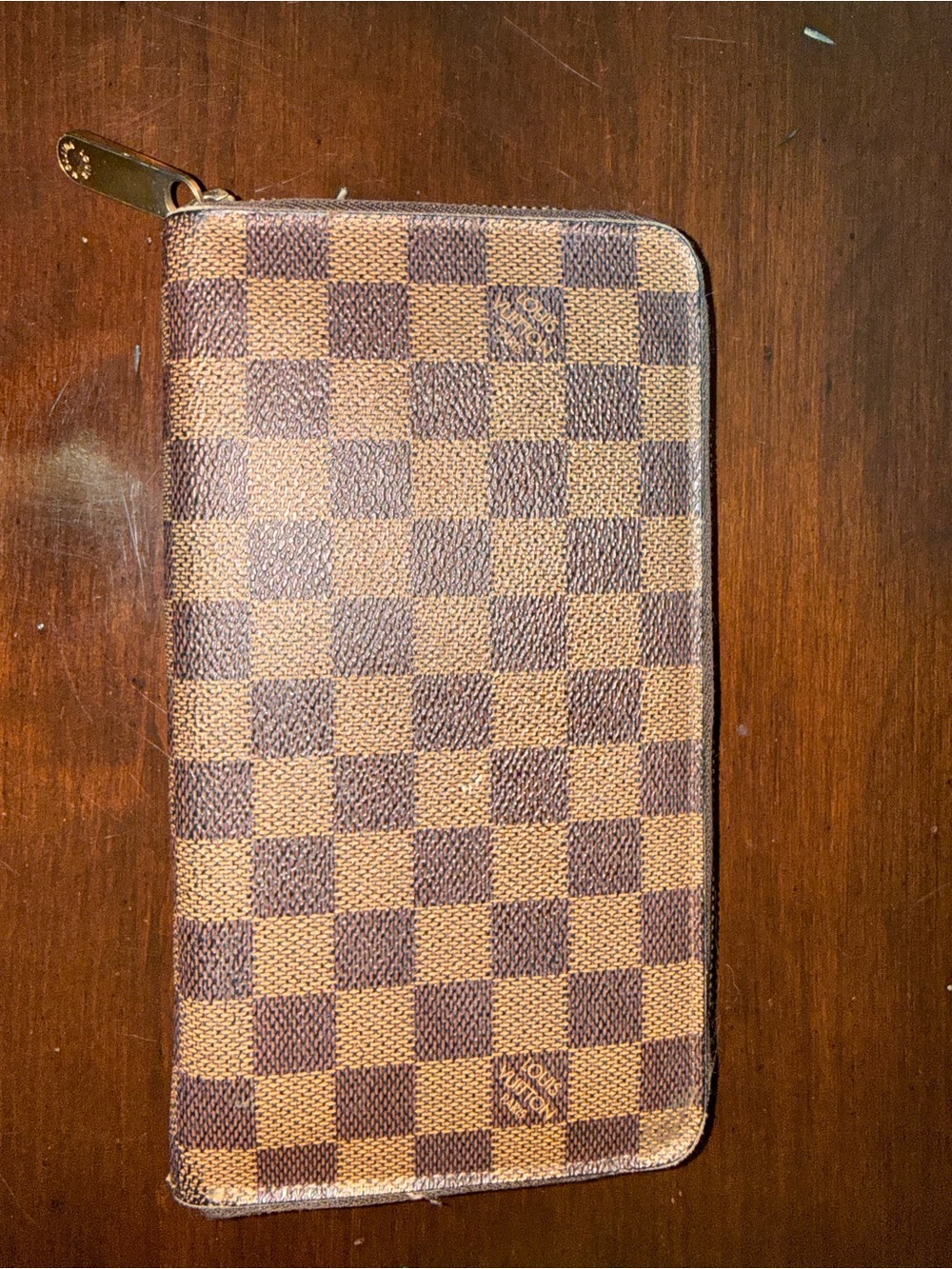 Louis Vuitton Brown Damier Ebene Zip Wallet